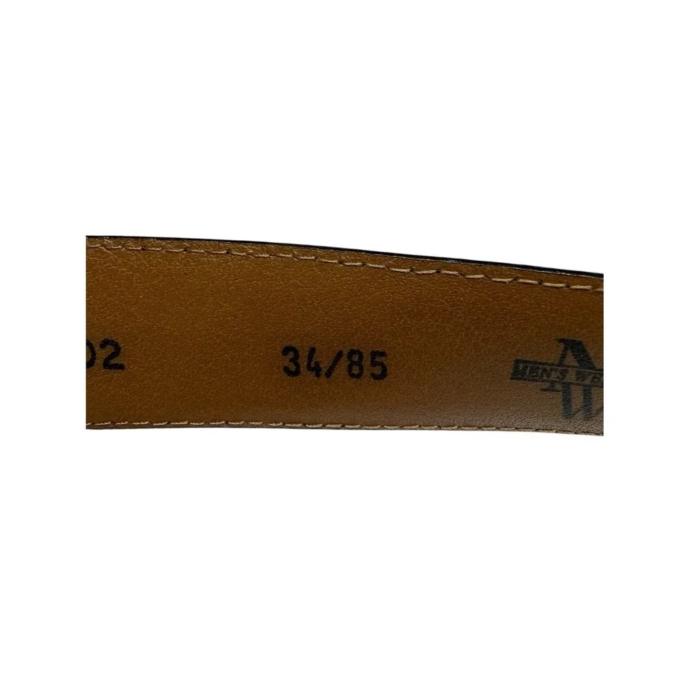 Mens Full Grain Italian Leather Belt Made In Italy Size 34 Black